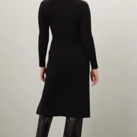 Ronny Kobo Crisscross Cut Out Long Black Sweater M-Large ( label is XL) - Picture 8 of 11